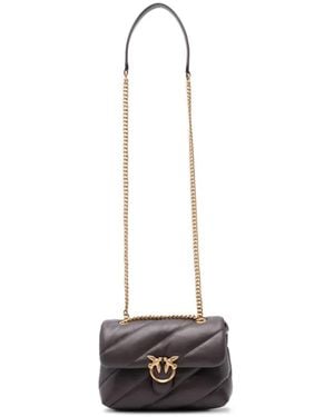 Pinko Small Love Puff Quilted Leather Shoulder Bag - White