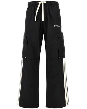 Palm Angels Side-Stripe Cargo Track Trousers - Black