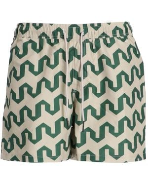 Oas Atlas Badeshorts Mit Geometrischem Print - Grün