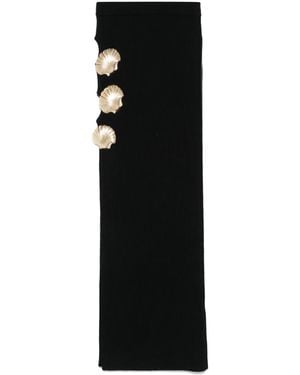 GIUSEPPE DI MORABITO Seashell-Brooch Cut Out-Detail Skirt - Black