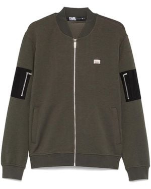 Karl Lagerfeld Zip-Up Sweatshirt - Green