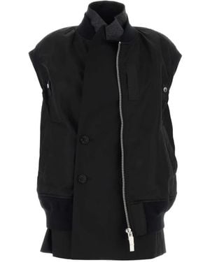 Sacai Gilet Hybride Sans Manches - Black