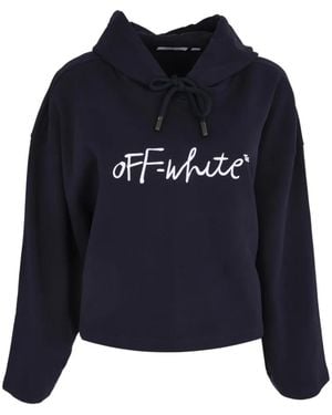 Off-White c/o Virgil Abloh Logo-Embroidered Hoodie - Blue