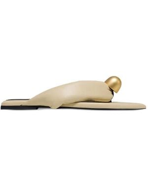 VANDA NOVAK Florence Bead-Embellished Sandals - White