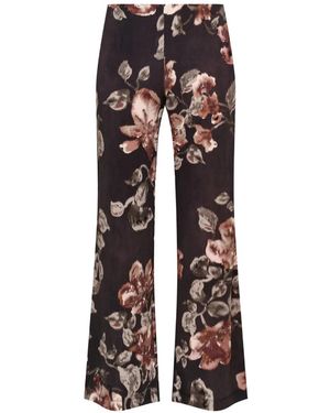 Maliparmi Frosted Blossom Floral-Print Pants - Brown
