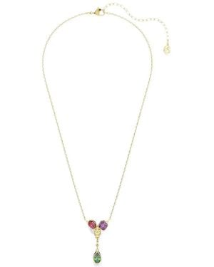 Swarovski Crystal-Pendant Drop Necklace - White
