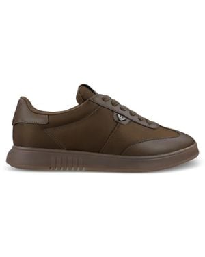 Emporio Armani Logo-Plaque Trainers - Brown