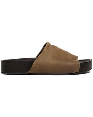 Uma Wang Leather Slides - Brown