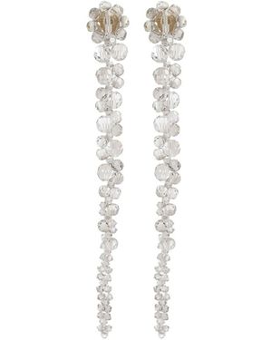 Simone Rocha Boucles D'Oreilles Serties De Cristaux - Blanc