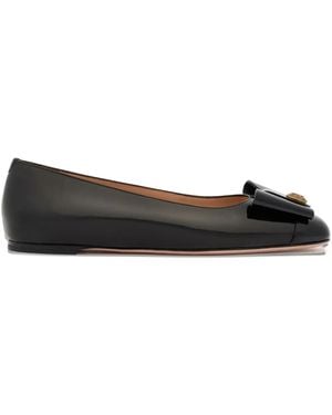 Bally Bow-Detailed Leather Ballet Flats - Black