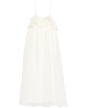 ELEH Ruffled Midi Dress - White