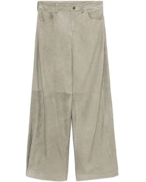 Salvatore Santoro Leather Trousers - Natural