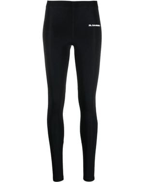 Jil Sander Logo-Print Leggings - Black