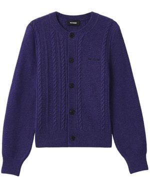 we11done Cable-Knit Cardigan - Blue