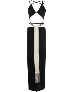 Rayane Bacha Abito Lungo Stone Con Dettaglio Cut-Out - Nero