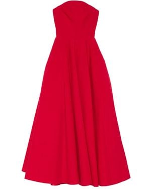 Solace London Mathilde Strapless Crepe Gown - Red