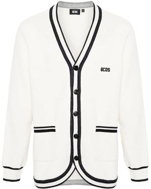 Gcds Bouclé Vest Met V-Hals - Naturel