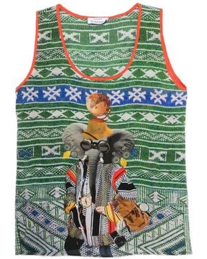 The Artistylist Elephant-Print Tank Top - Green