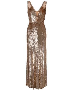 Jenny Packham Jurk Met Doorzichtige Vlakken En Pailletten - Wit
