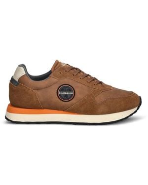 Napapijri Nova Logo-Patch Trainers - Brown