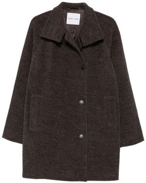 Samsøe & Samsøe High-Neck Button-Up Coat - Black