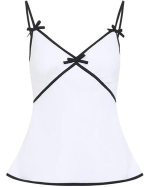 Moschino Top Con Tirantes Finos Y Lazo - Blanco