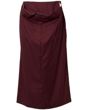 Pushbutton Pocket Midi Skirt - Purple