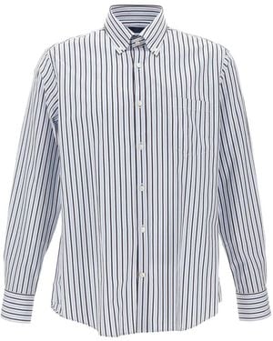 Paul & Shark Striped Button-Down Shirt - Blue