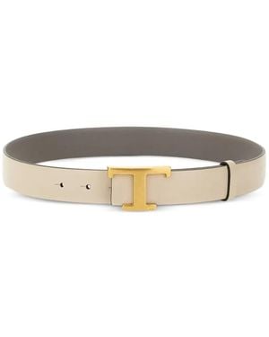 Tod's Logo-Buckle Belt - Natural