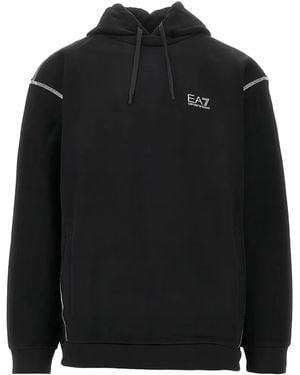 EA7 Logo-Detail Hoodie - Black