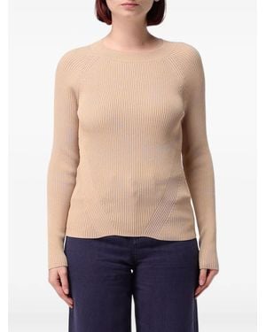 Emporio Armani Ribbed-Knit Raglan-Sleeve Jumper - Blue