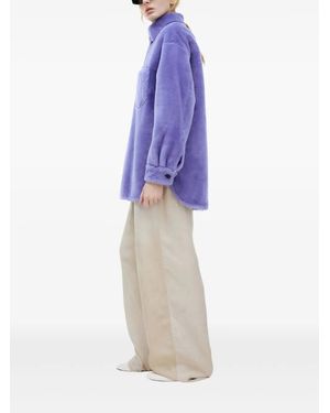 Marni Button-Up Shearling Jacket - Purple
