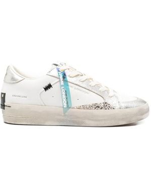 Crime London Glitter-Embellishment Trainers - White