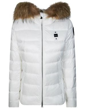 Blauer Arcadia Steppjacke Mit Strukturiertem Besatz - Grau