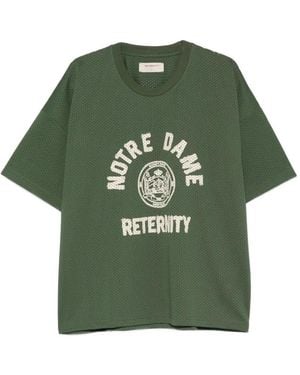 RETERNITY Notre Dame T-Shirt Aus Mesh Mit Logo-Print - Grün