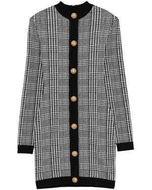 Balmain Button-Embellishment Mini Dress - Grey