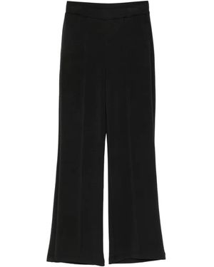 Woc Pressed-Crease Flared Trousers - Black