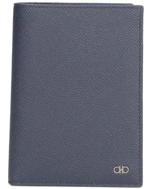 Ferragamo Gancini Passport Holder - Blue