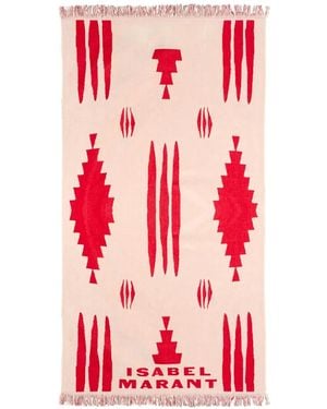 Isabel Marant Strandtuch mit Jacquard-Logo - Pink