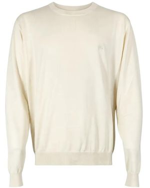 Etro Embroidered-Logo Crew-Neck Sweater - White
