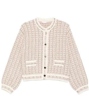 Liu Jo Veste En Tweed À Sequins - Natural