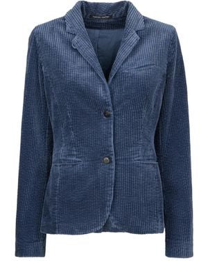 Hannes Roether Blazer En Velours Côtelé À Simple Boutonnage - Bleu