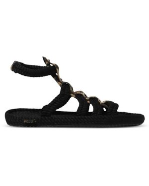 Bohonomad Serengeti Leopard-Print Flat Sandals - Black