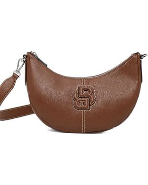 BOSS Anett Logo-Appliqué Shoulder Bag - Brown