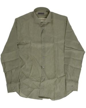 Corneliani French-Collar Linen Shirt - Green