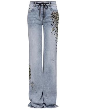 Hellessy Aki Crystal-Embellished Drawstring Jeans - Blue