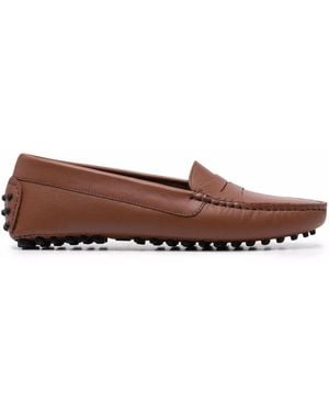 SCAROSSO Ashely Leather Loafers - Brown