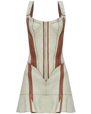 KNWLS Scallop Panelled Mini Dress - White
