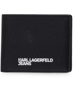 KARL LAGERFELD Portefeuille Pliant À Logo Imprimé - Black