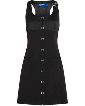 KARL LAGERFELD Robe Courte À Détail De Boucle Et D'Œillets - Black